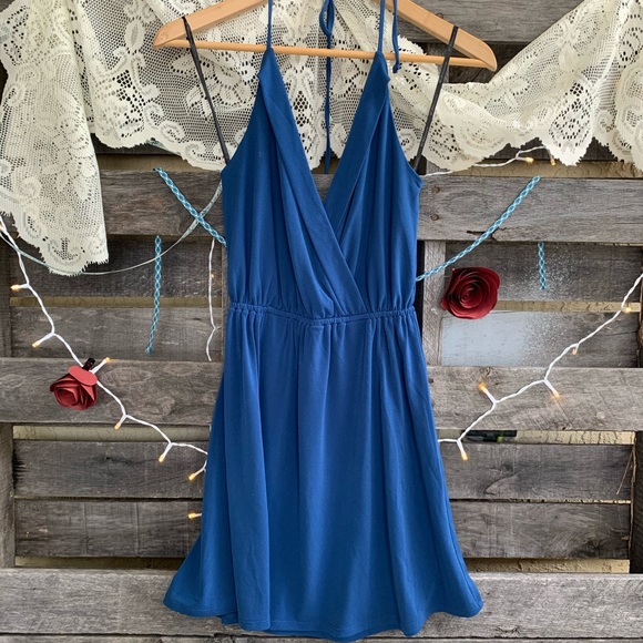 BCBGeneration Halter Wrap Mini Dress in Splash - Picture 2 of 5